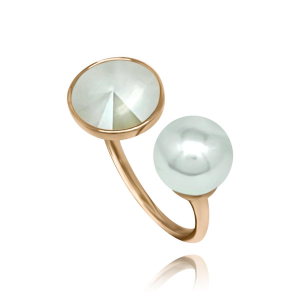 Bella Rose Gold Pearl Ring - Euro Sparkles