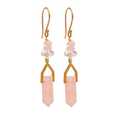 Hidden Treasure Pink Quartz Pandola Earrings - Euro Sparkles