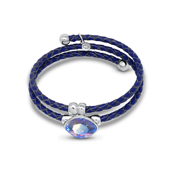 Bella Purple Leather Bracelet - Euro Sparkles