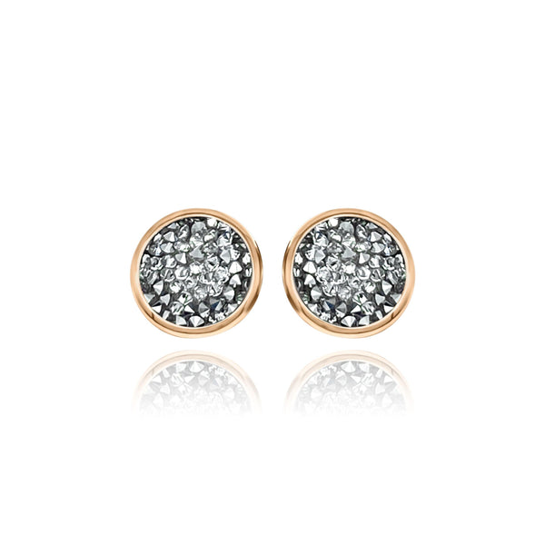Eclat Rose Gold Druzy Quartz Stud Earrings - Euro Sparkles