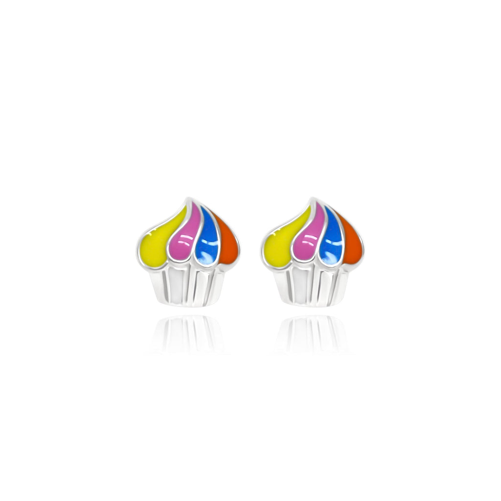 Baby Colorful Cupcake Stud Earrings - Euro Sparkles