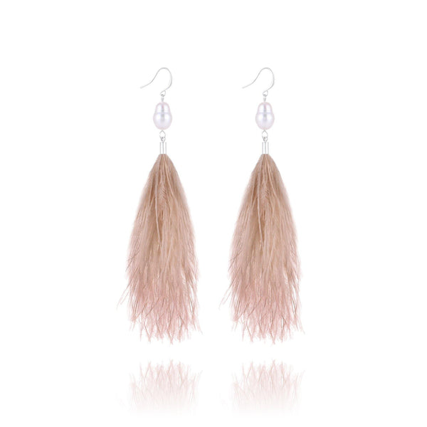 St. Tropez Pearl Feather Earrings - Euro Sparkles