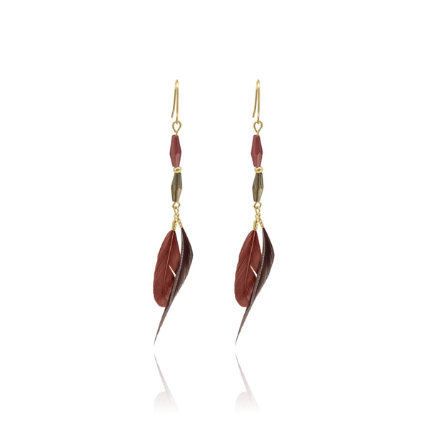 St. Tropez Feather Beeds Earrings - Euro Sparkles