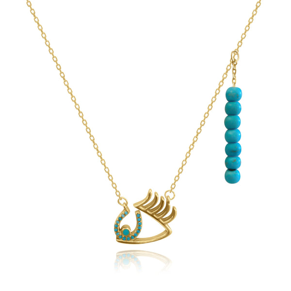 Azure heaven Alhambra evil eye turquoise tassle necklace - Euro Sparkles