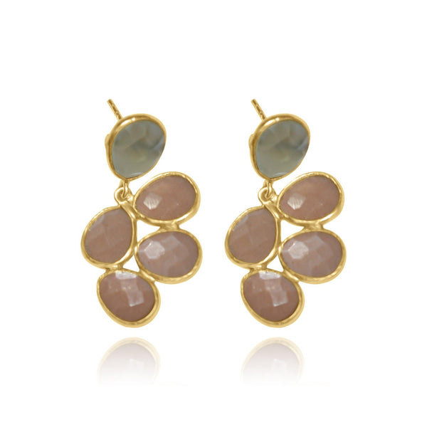 Hidden Treasure Peach Moonstone Earrings - Euro Sparkles