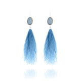 St. Tropez Feather Druzy Earrings - Euro Sparkles