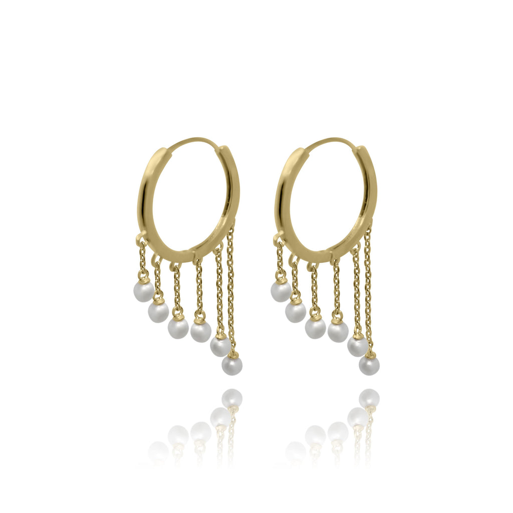 Les Lia Hoop Pearl Earrings - Euro Sparkles