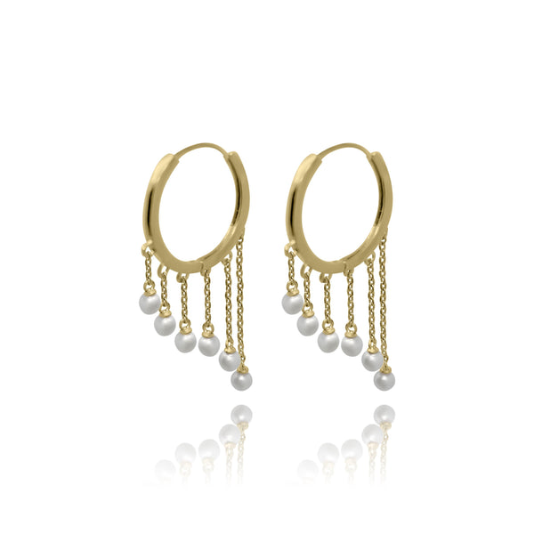 Les Lia Hoop Pearl Earrings - Euro Sparkles
