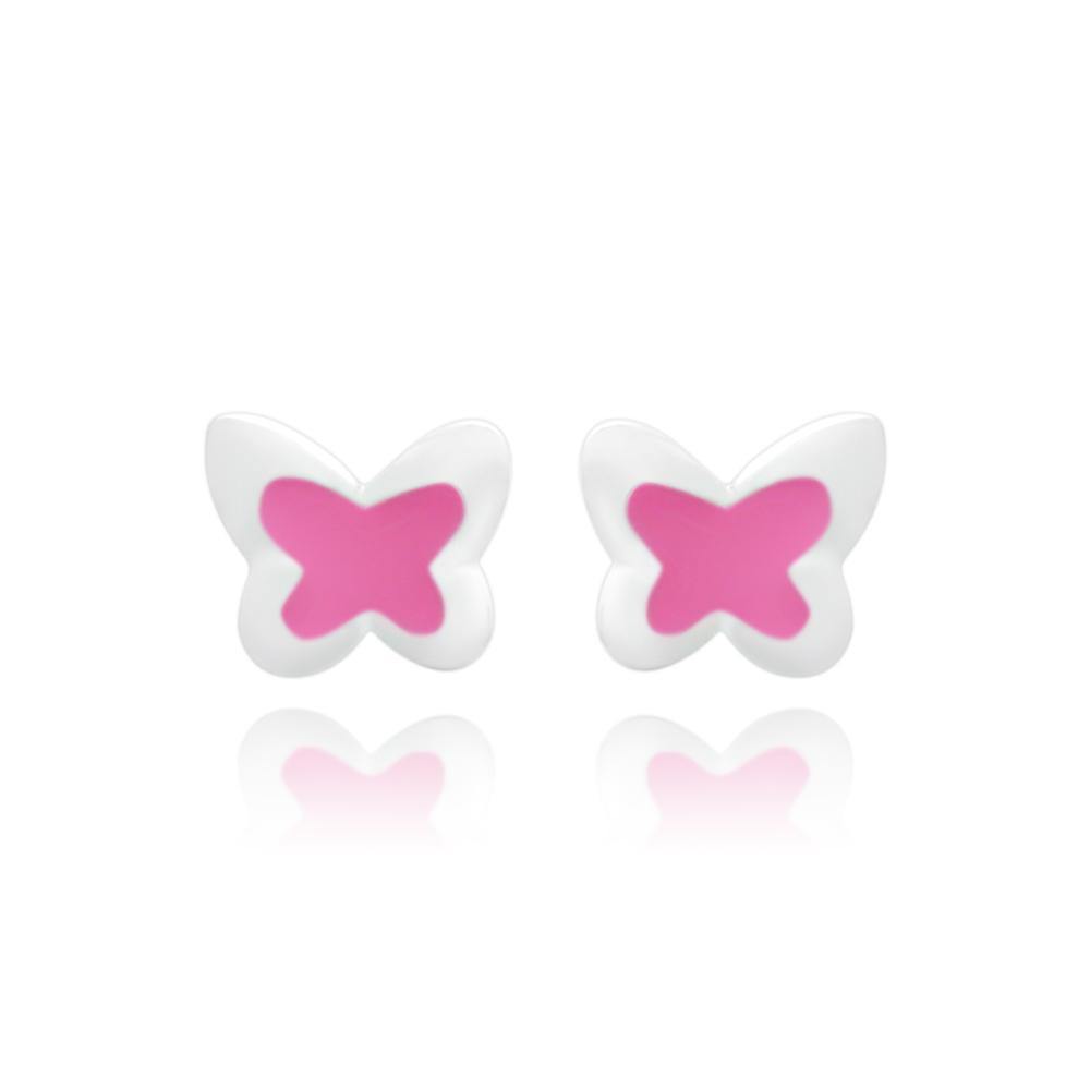 CC Pink Baby Butterfly Stud Earrings - Euro Sparkles