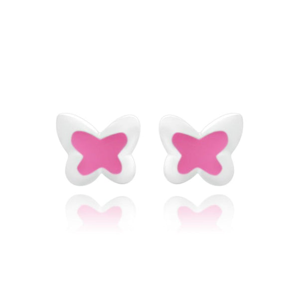 CC Pink Baby Butterfly Stud Earrings - Euro Sparkles