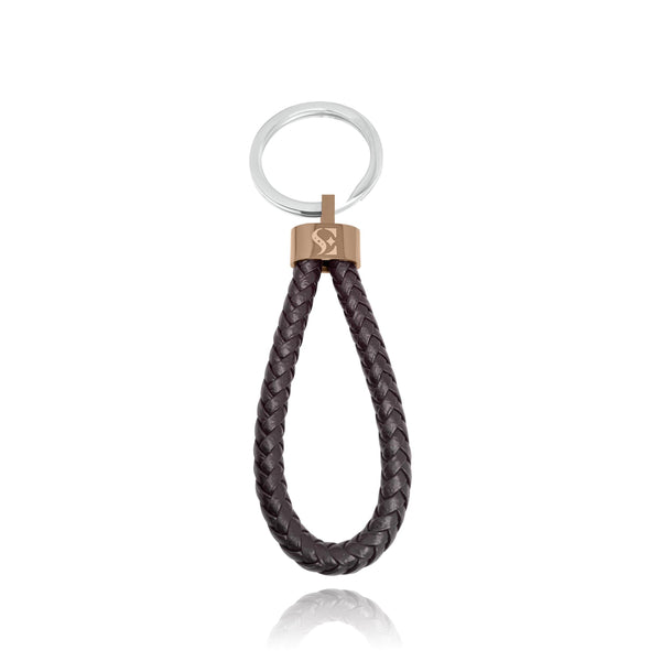 The Yahya Brown Leather Key Chain - Euro Sparkles