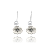 Las Flores Cherry Blossom Pearl Hanging Earrings - Euro Sparkles