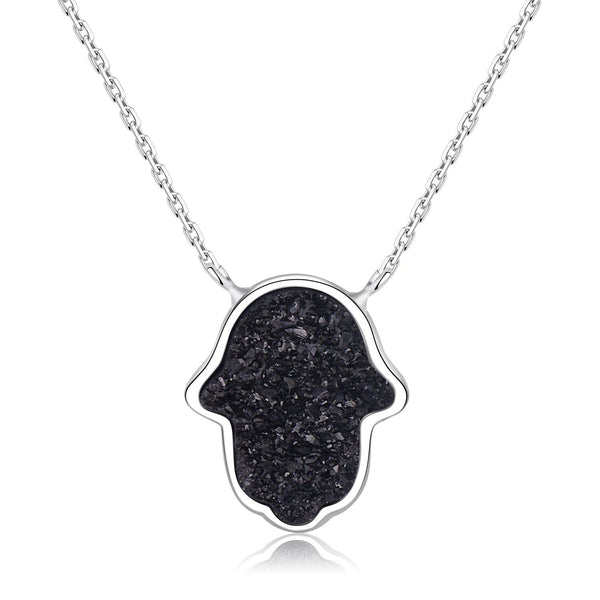 Azure Heaven Druzy Fatima Necklace - Euro Sparkles