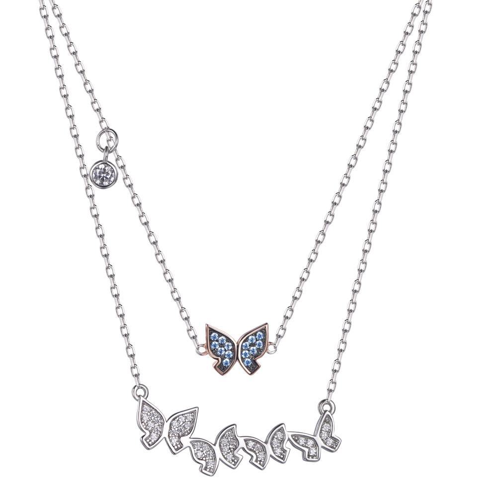 Azure Double Butterfly Neclace - Euro Sparkles