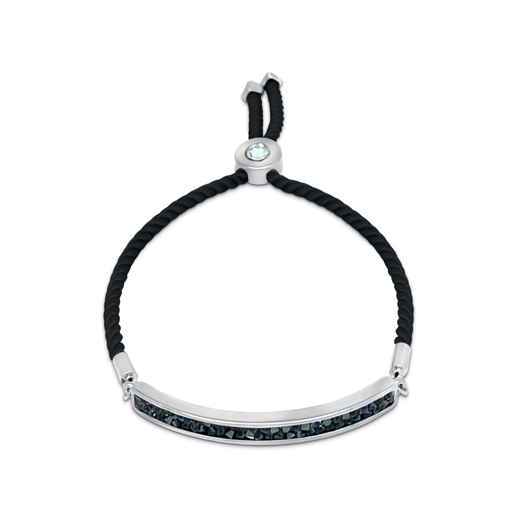 Eclat Silk Black Druzy WG Bracelet - Euro Sparkles