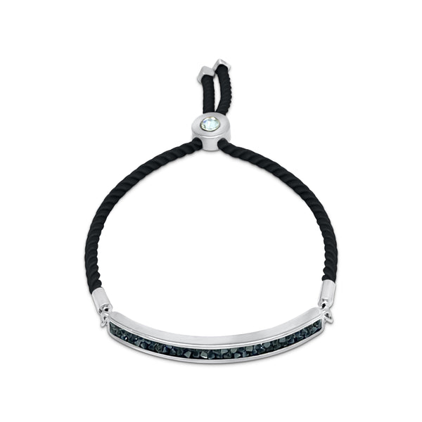 Eclat Silk Black Druzy WG Bracelet - Euro Sparkles
