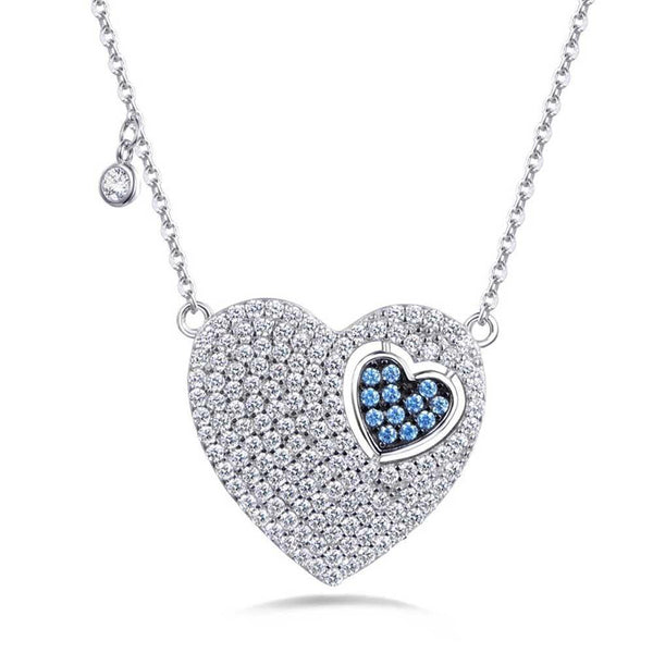 Azure Heart Necklace - Euro Sparkles