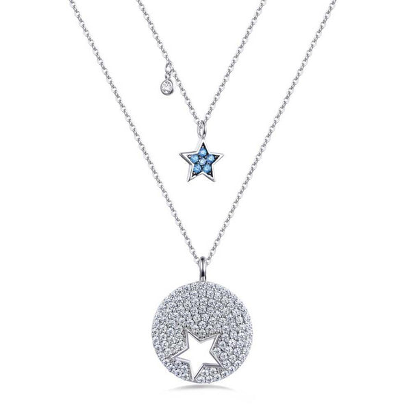 Double Azure Star Necklace - Euro Sparkles
